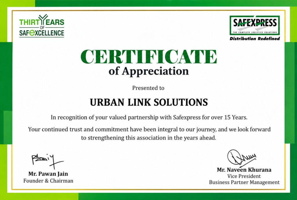 Certificate of Appreciation